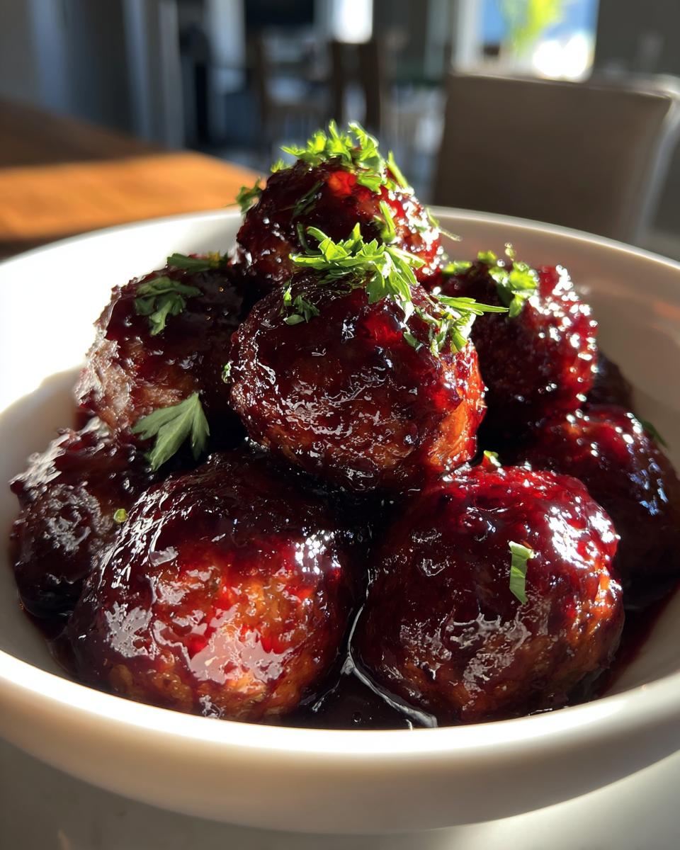 Crockpot Grape Jelly Meatballs - detail 2