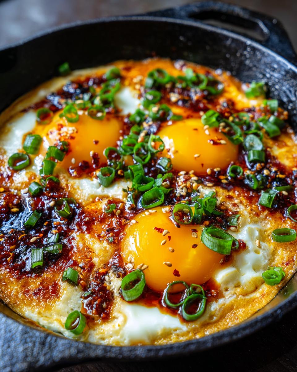 Chili crunch eggs - detail 1