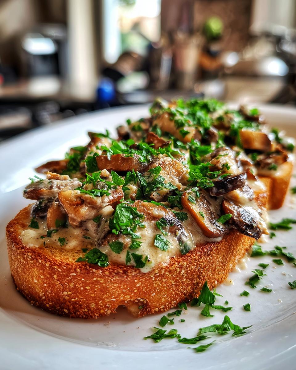 Creamy mushroom toast - detail 1
