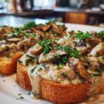 Creamy mushroom toast