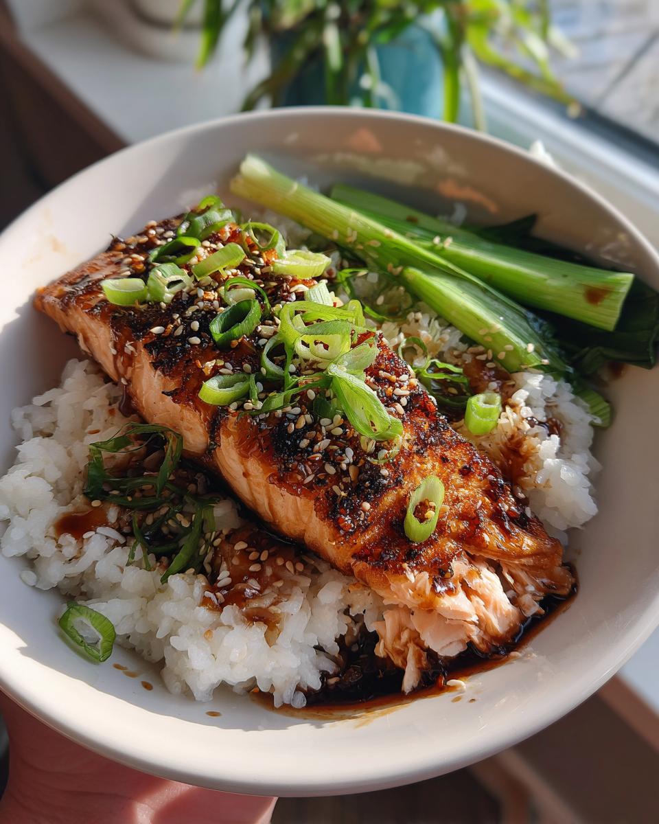 Crispy salmon rice bowls - detail 1