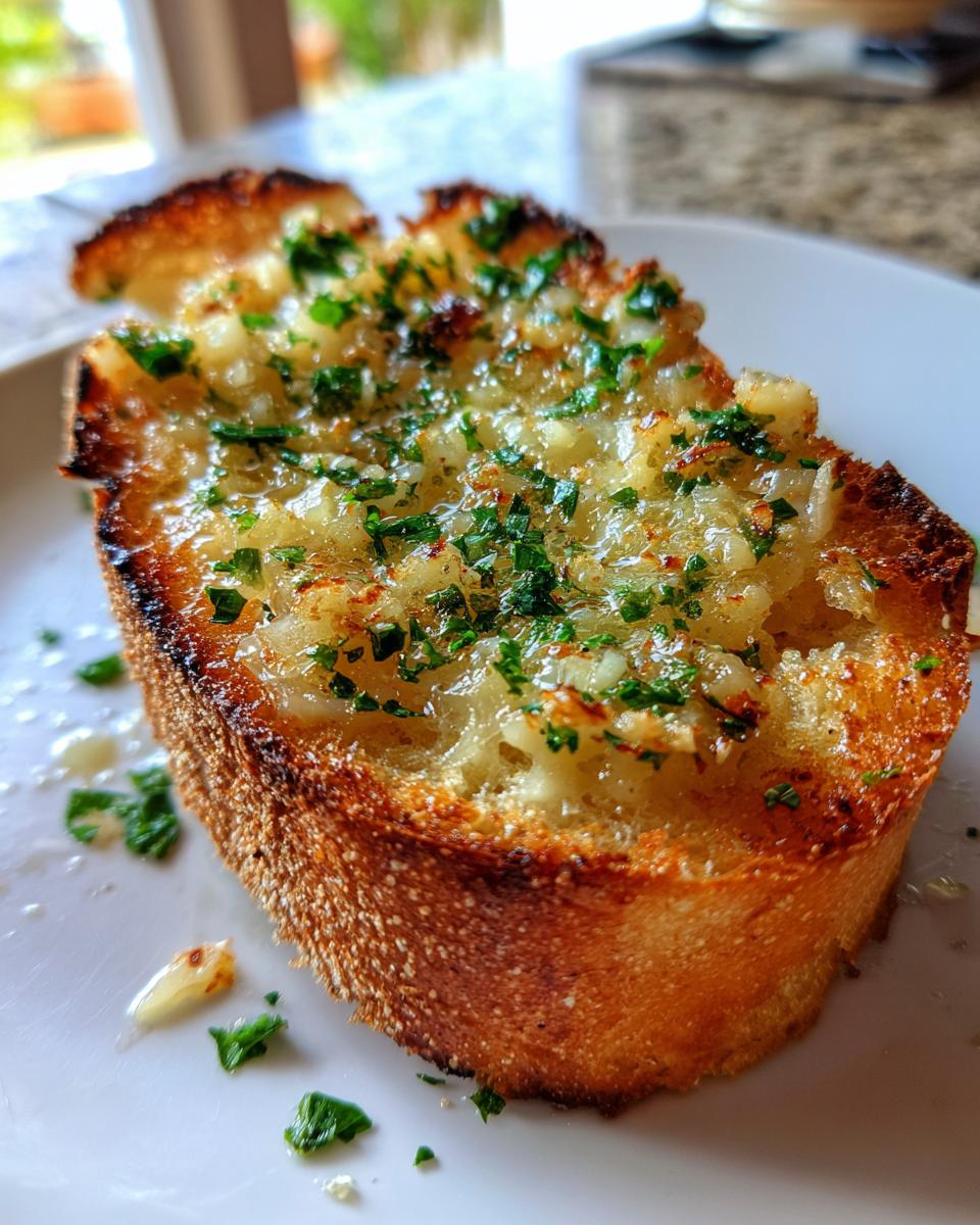 Garlic confit toast - detail 1