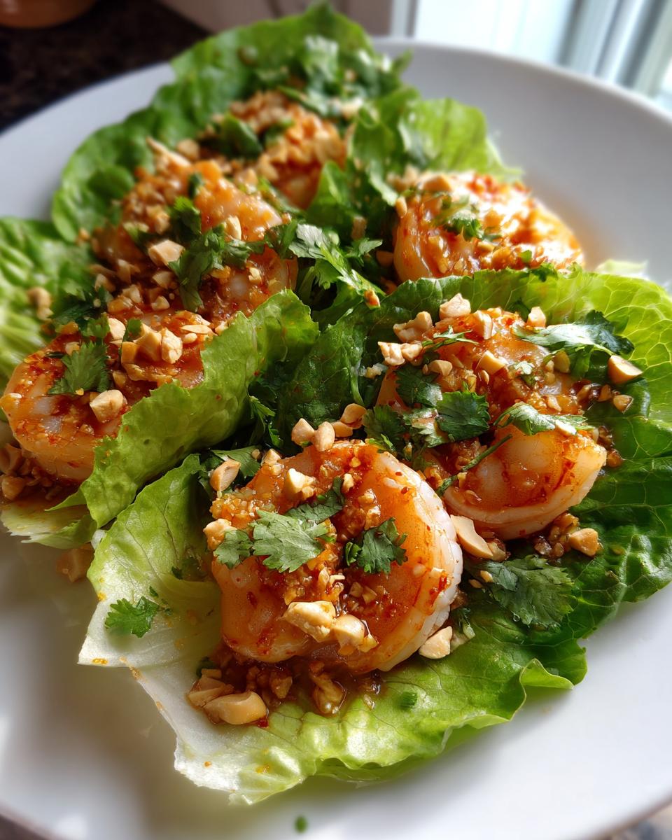 Spicy shrimp lettuce wraps - detail 1