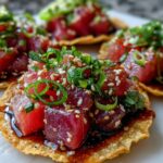 Tuna poke tacos