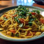 Vegan curry noodles