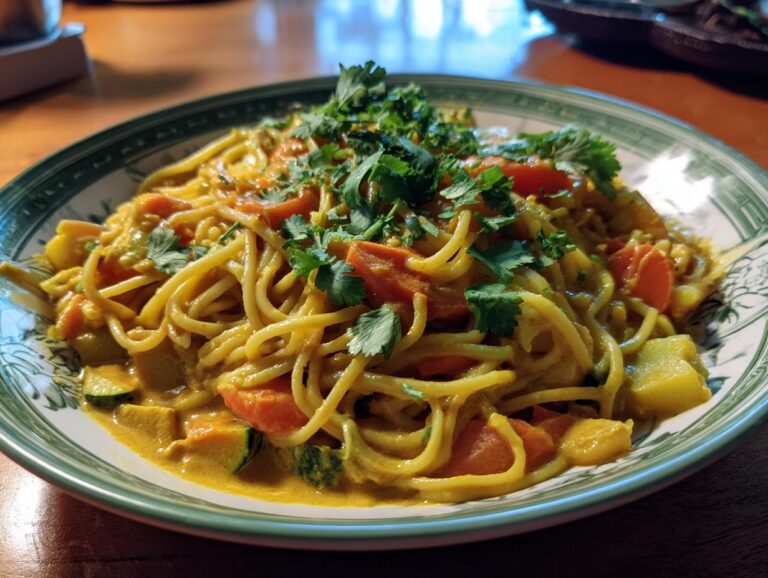 Vegan curry noodles