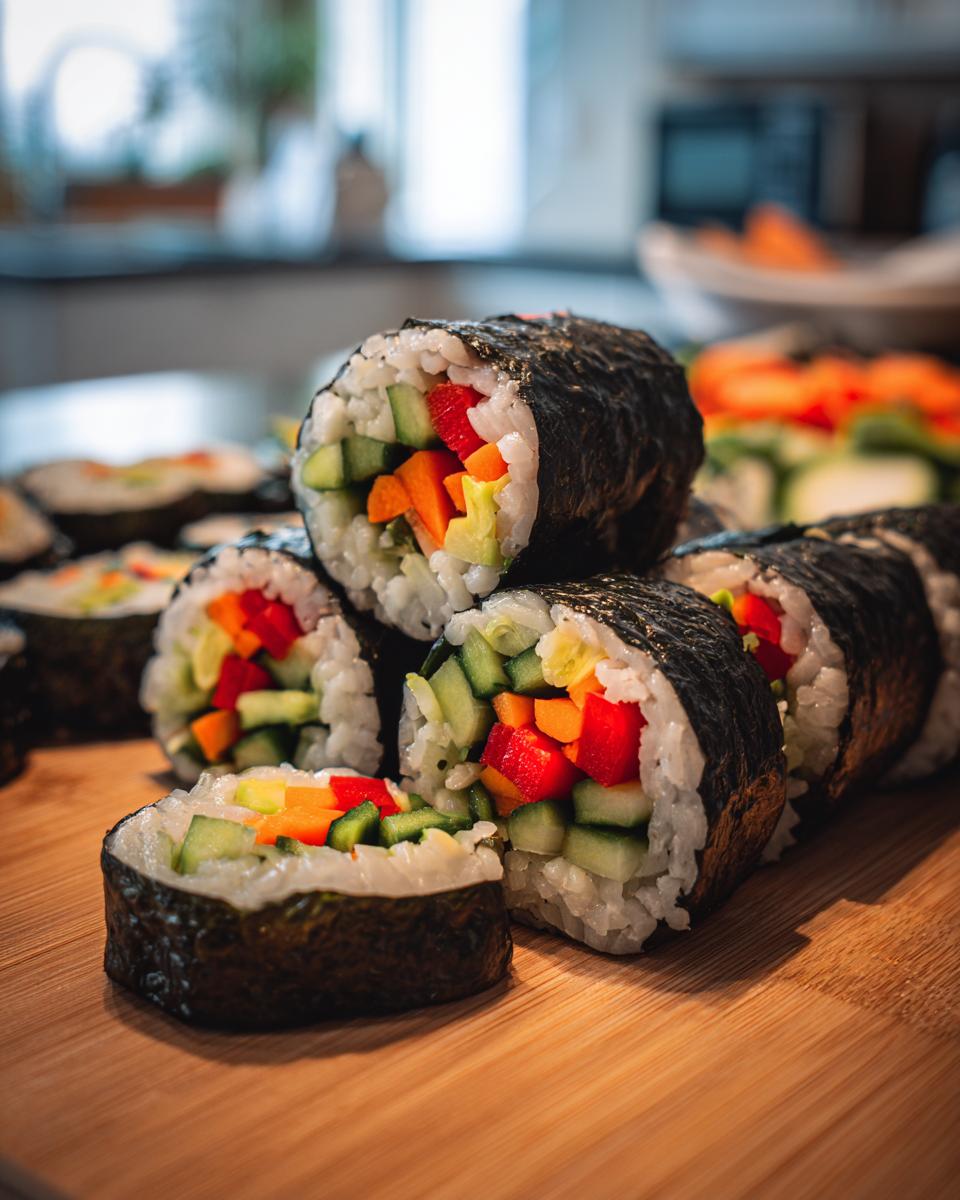 Veggie sushi rolls - detail 1